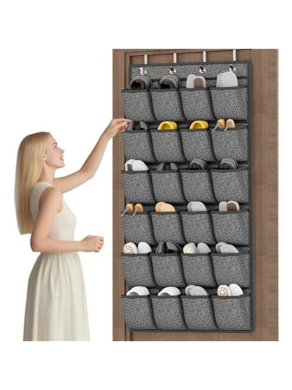 Over Door Shoe Organizer 24 Pocket Hanging Closet Rack Storage for Men Women Kid